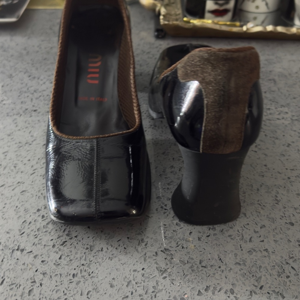 Miu Miu Black Paten Leather Women's Heels